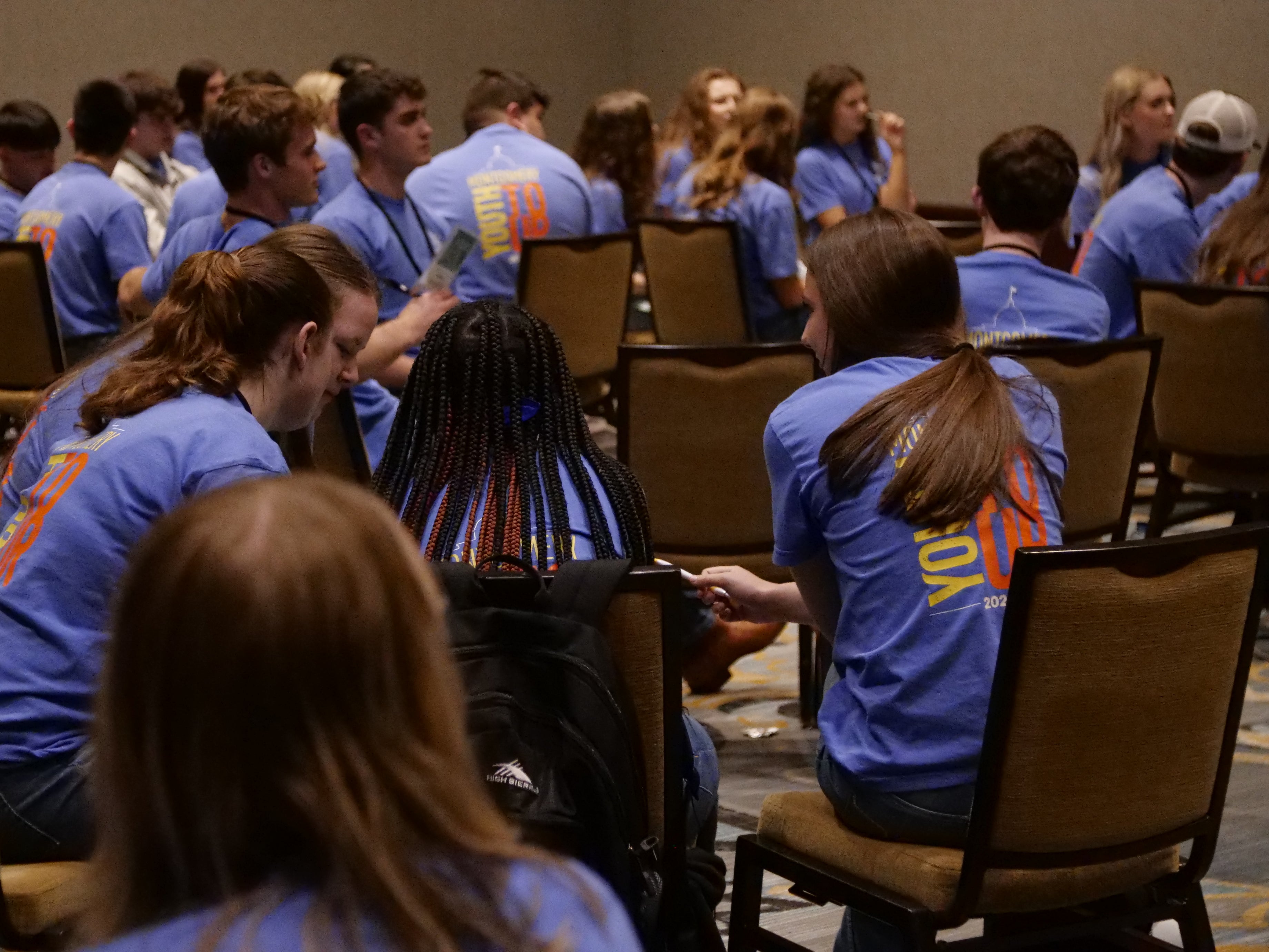 Youth Tour representatives disscussing issues.